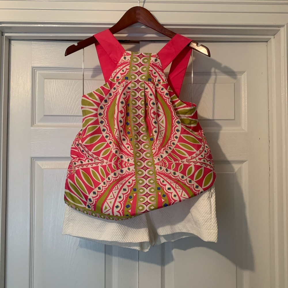 Banana Republic Bright Print Silk Halter Top